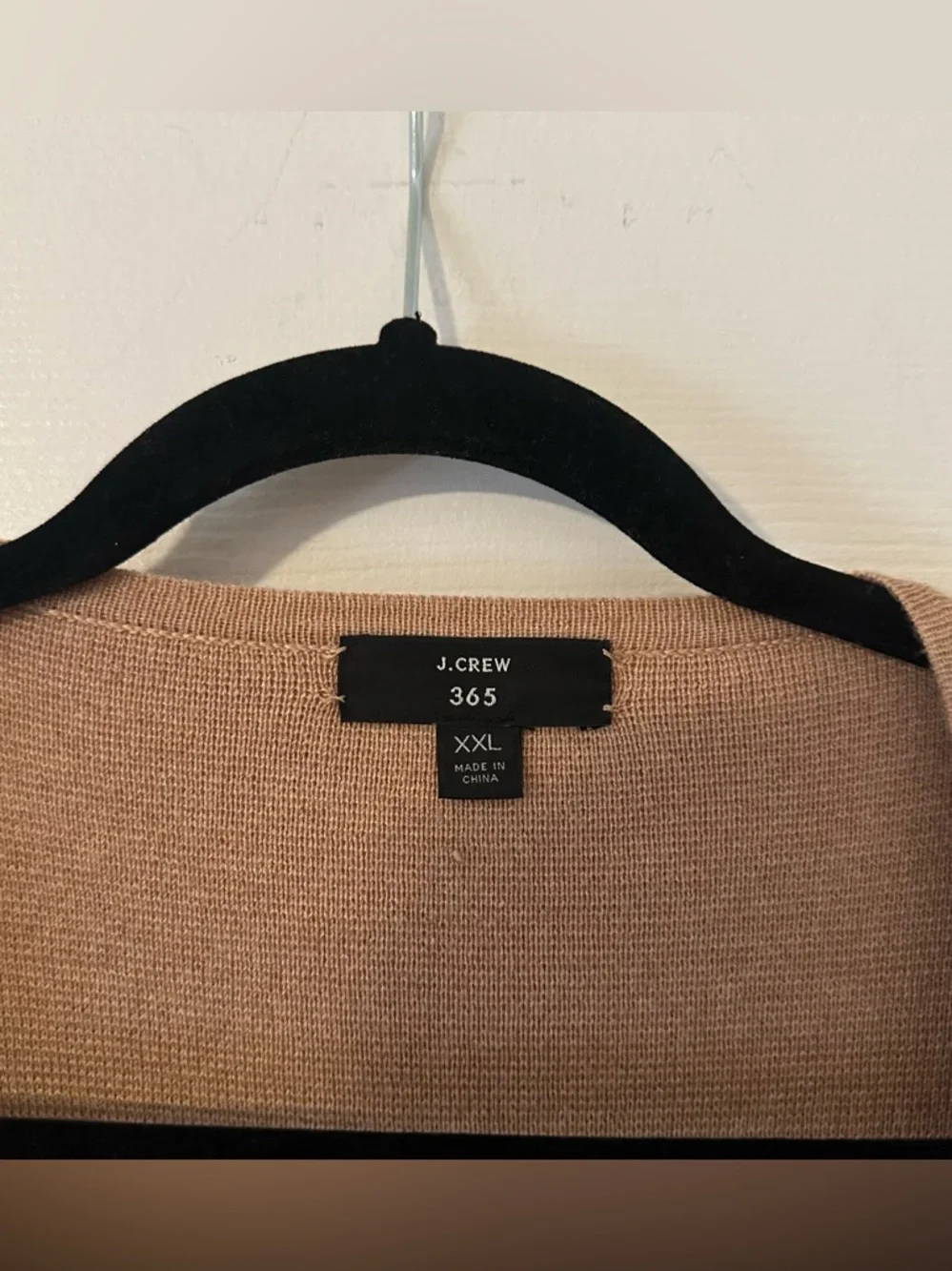 Women’s‎ Plus J. Crew 365 Merino Wool Blend Cardigan Classic Monochrome Tan XXL.